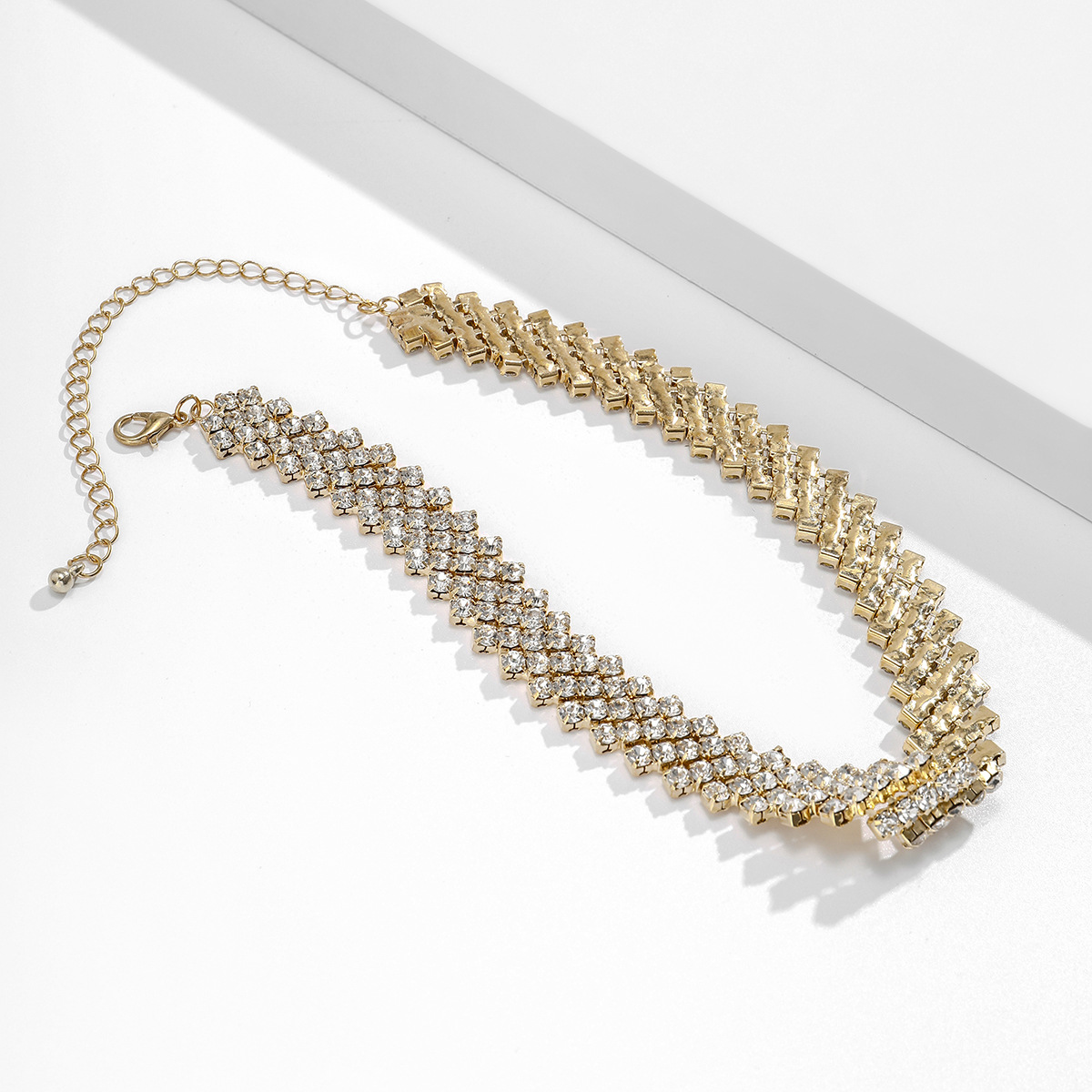 Personalized Hip-hop Arrangement, Simple Single-layer Necklace, Ethnic Geometric Diamond Micro Inlaid Necklace_voghion.com