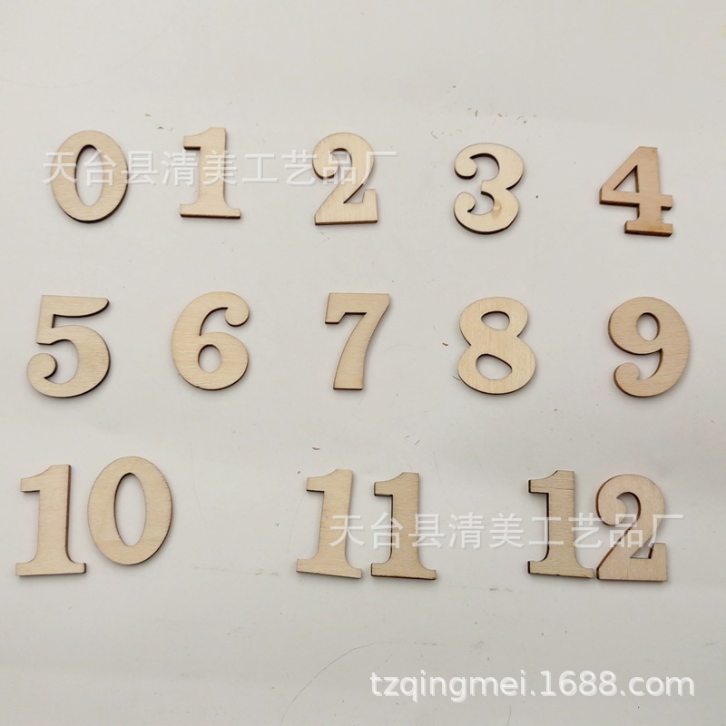 Tronco de 3cm 0-9 mezcla digital de madera de bricolaje 0-9 mezcla digital 50/100 piezas por paquete