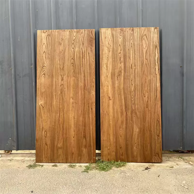 老榆木板材吧台面板实木旧门板民宿桌面大板风化木茶桌板书桌板