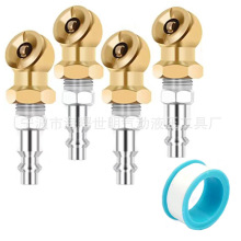 美式气嘴插芯气阀接头 1/4NPT插芯球阀5件装 公头充气嘴快速接头