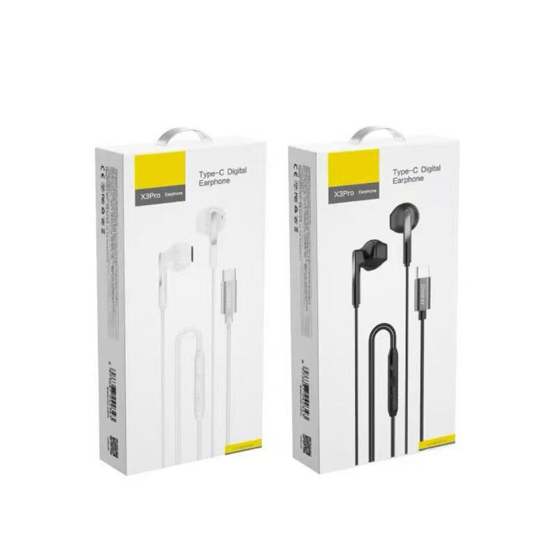 X3Pro Apple 15 Typec Wired Earphones Are Suitable for Huawei Mate60 Mobile Phone Wire-Controlled In-Ear Earphones