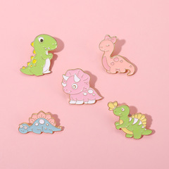 Cartoon animal cute and funny colorful small dinosaur alloy brooch, cartoon personality clothes bags accessories badge