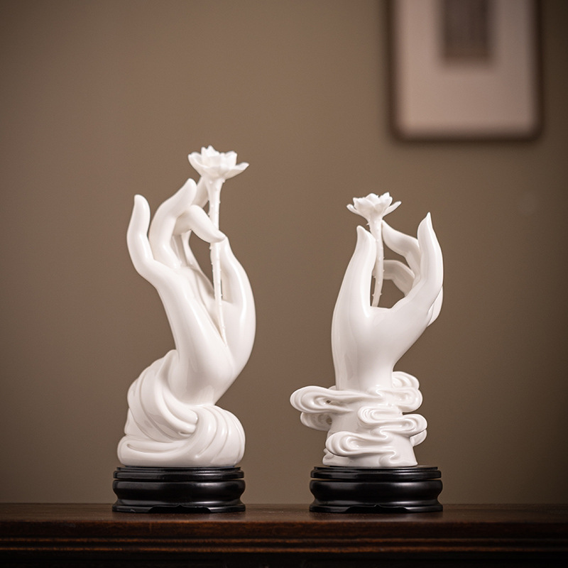 Dehua White Porcelain Bergamot Ornaments Zen Lotus Luckful Antique Ferguson Shop TV Wall Cabinet Entrance Living Room Decorations Dehua White Porcelain Bergamot Ornaments Zen Lotus Luckful Antique Ferguson Shop TV Wall Cabinet Entrance Living Room Decorations