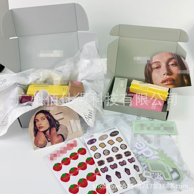 In-Stock Rhode Hailey New Color Lip Gloss Lip Glaze Phone Case Packaging Cosmetic Card Airplane Box