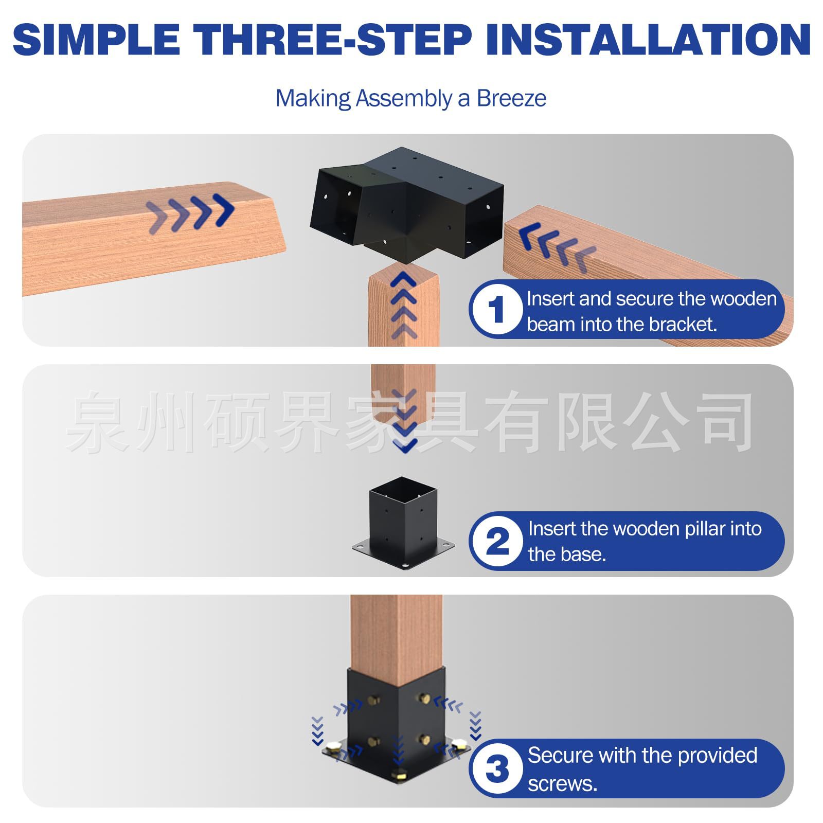 Kit de marco 3 - way inclinado techo marco bracket kit de soporte de techo recubierto en polvo marco de pared bracket 4inx 4in