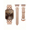 海外仓 Watch Accessories Tools 字母玫瑰金金属装饰软皮卡其色|ru