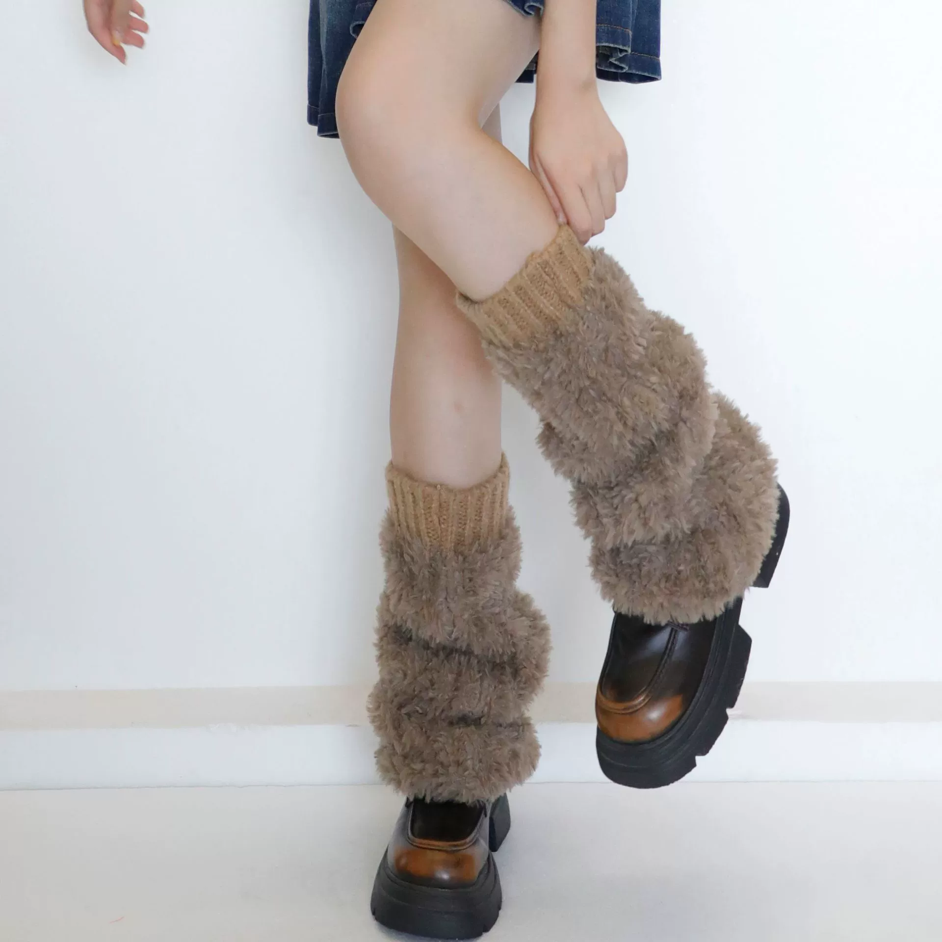 Демисезонные вязаные плюшевые gaiters, мегофон, сапоги, 2 карата, утолщение