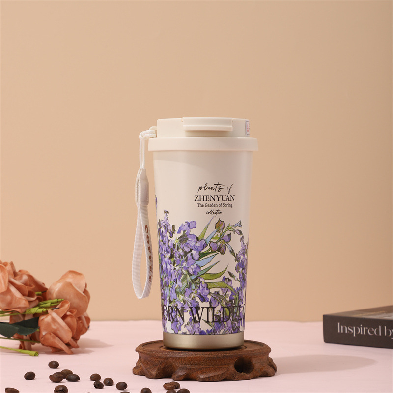 Taza de café multicolor de venta caliente Taza de aislamiento térmico de acero inoxidable portátil para salir taza de agua de paja nueva taza de bebida directa de alto valor nominal