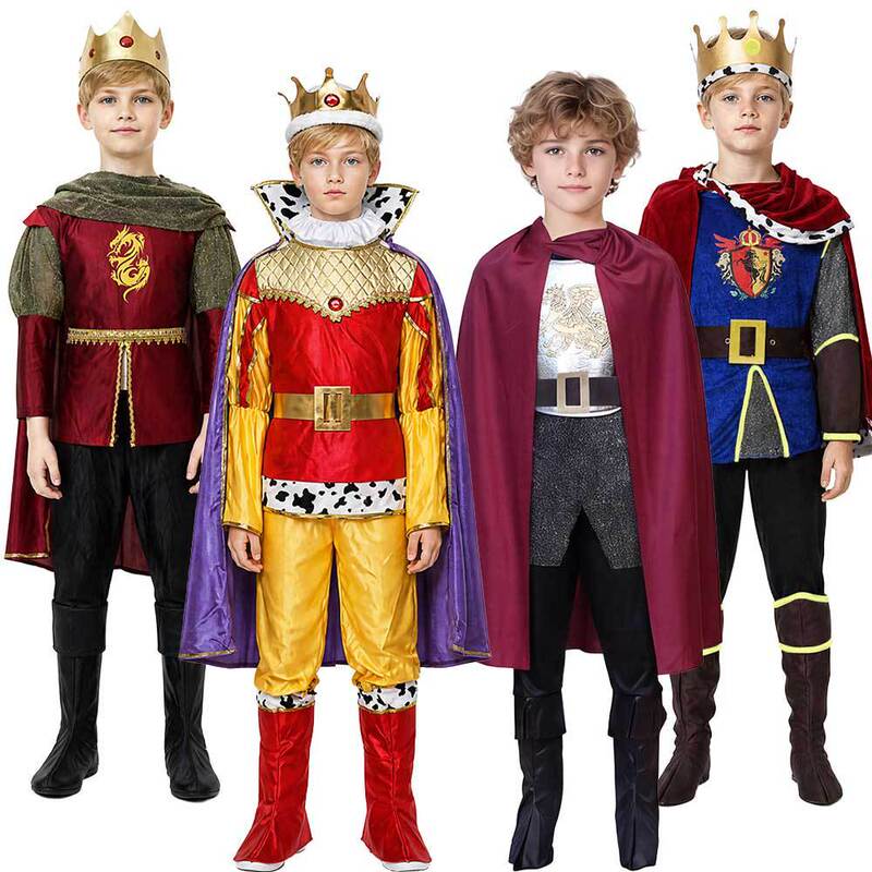 Halloween Men's Kidsren's King Cos Costume Party Party King Prince Role-Playing Clothes and Costumes