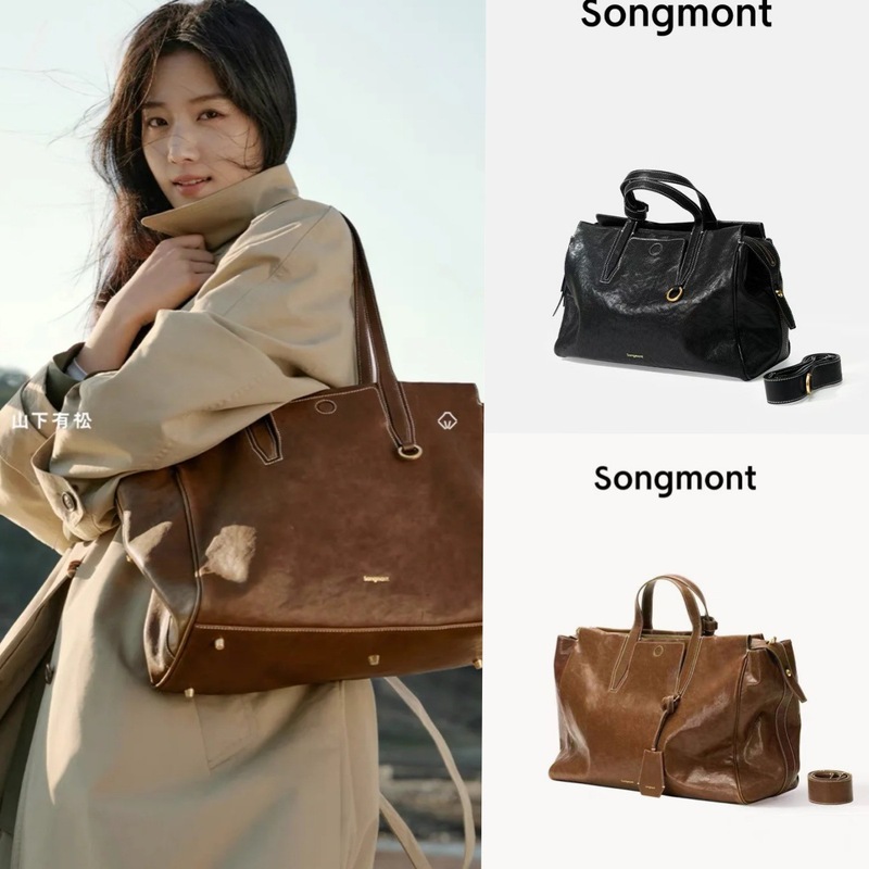 李娜と同じスタイルのSongmont Yamashita Yousong Trackingシリーズトラベルバッグ植物タンニンなめしレザー大容量ハンドバッグ|undefined