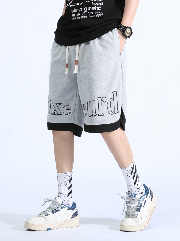 Pantalones cortos casuales de verano para niños grandes elásticos sueltos de moda americana pantalones juveniles sueltos y cómodos