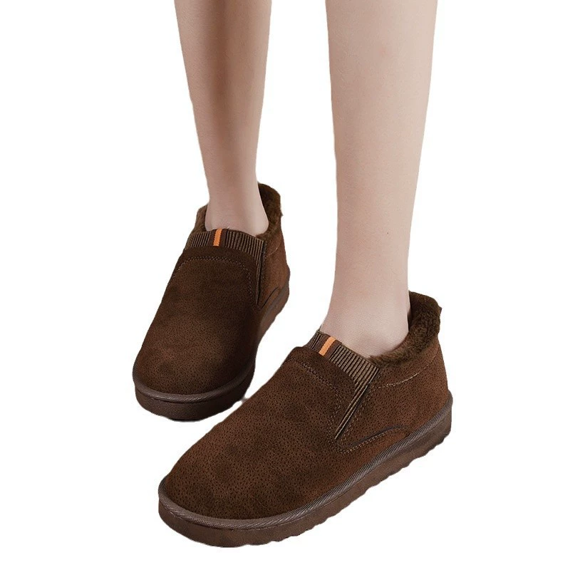 Winter low ankle boots, warm plush lining, non‑slip sole, lightweight