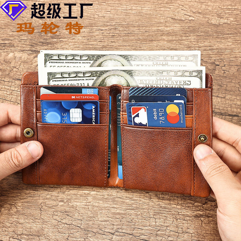Ví nam Marante ví ngắn dạng dọc da bò thật cao cấp — 1202 màu nâu, 1202 màu đen, Màu nâu, Màu xanh lam