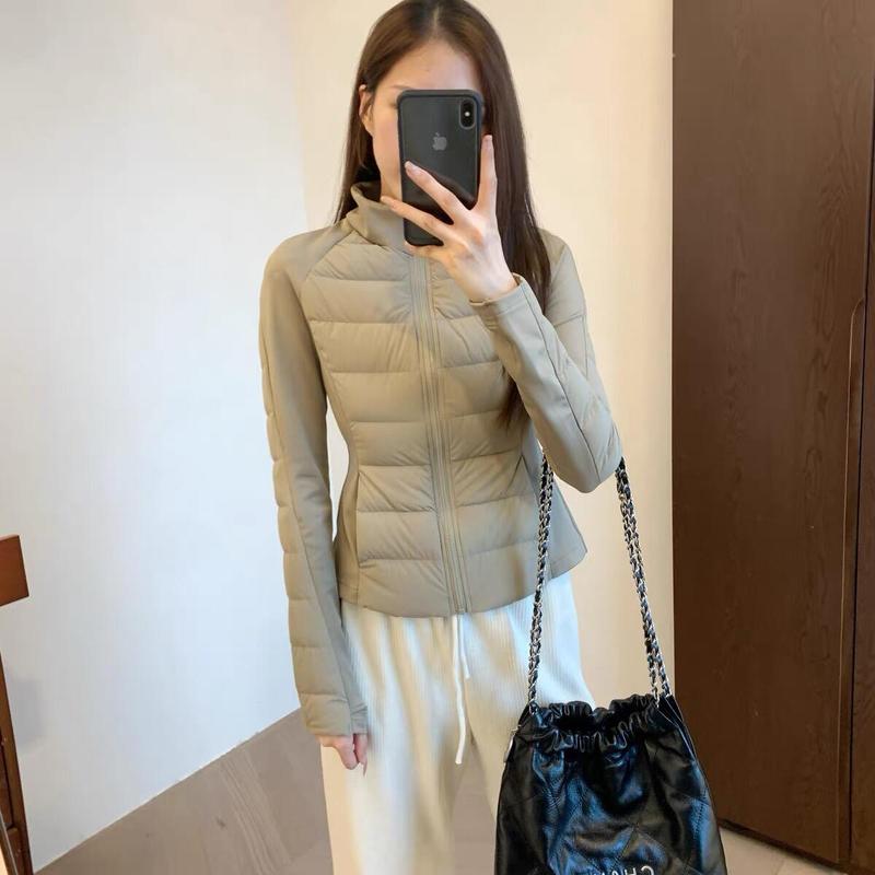 冬季新款户外运动90白鸭绒轻薄羽绒服女短款修身瑜伽收腰显瘦外套|undefined