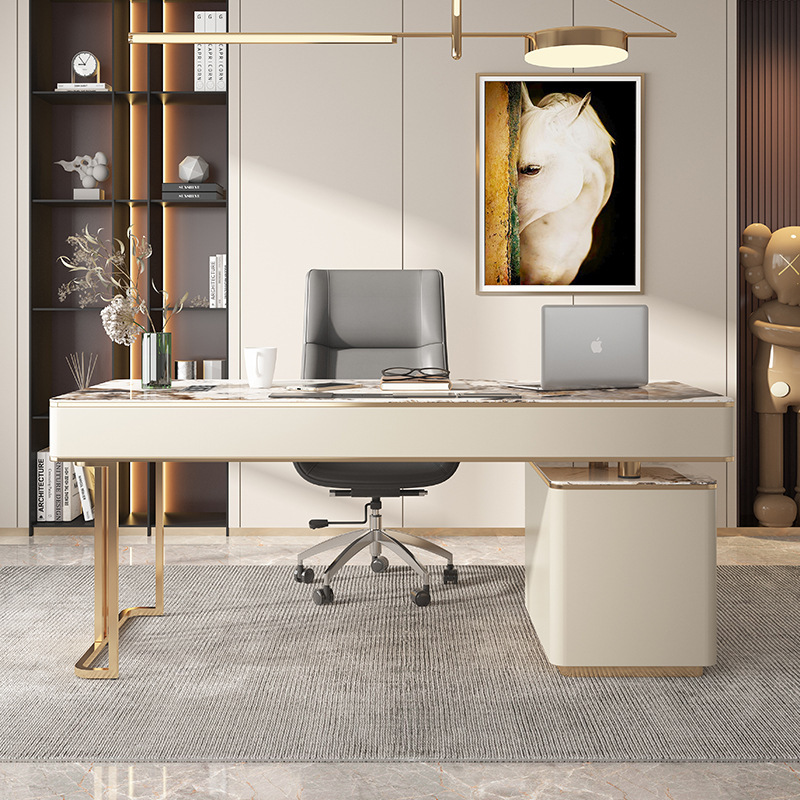 Light Luxury Desk Home Study Italian Style Minimalist Practical Computer Desk Simple Modern Boss Desk Office Desk Writing Desk