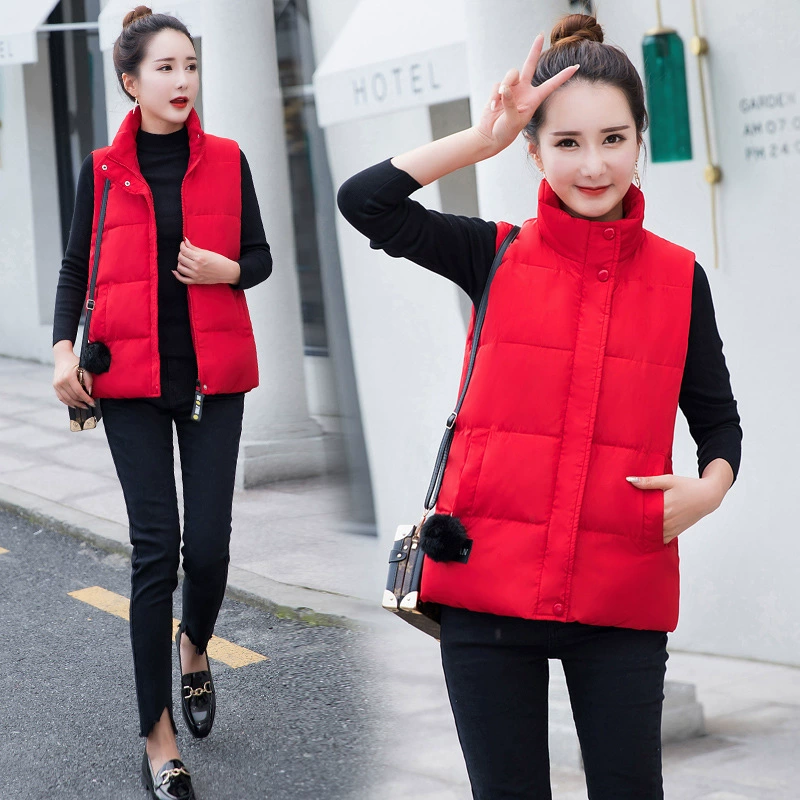 Demi-season short vest with down, down jacket for elementary school students sleevless, Korean style, oversize