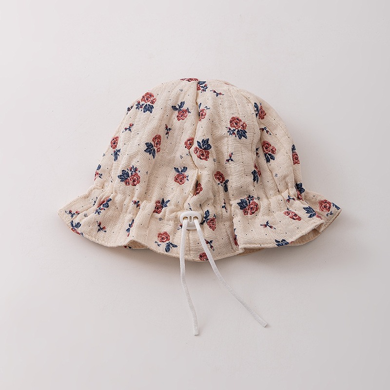Sombrero para bebés primavera y otoño delgado estilo coreano de estilo extranjero sombrero de pescador bebé sombrero sombrero de sol recién nacido lindas flores marea