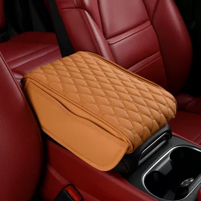 Armrest box pad: Pad, Booster Pad - large-bingdoudou-cayenne-yellow-upgraded-with-pocket-style