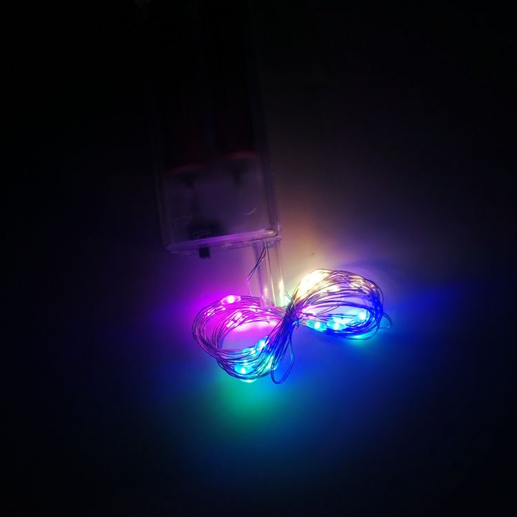 Bola de onda LED Cadena de luz de alambre de cobre caja de la batería luminosa 3 M caja de luz de color neto Globo Rojo luz de color ventas directas de la fábrica