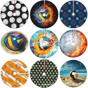 Volleyball Tree Skirt Cross-border New Product 78cm90cm101cm122cm Linen Short Plush Christmas Tree Decorations