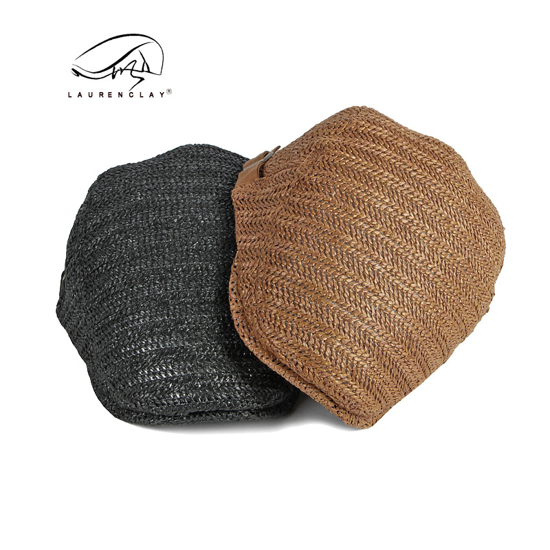 Casquillo de los hombres primavera y verano al aire libre boina de malla transpirable británico de las mujeres retro pintor sombrero casual sombrero delantero