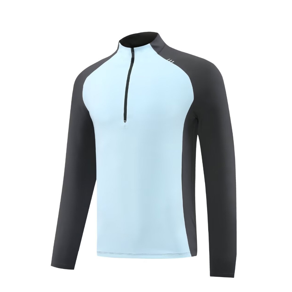Camiseta de tenis deportiva sin marca de prensa semiacremallera Dijia invierno base chaqueta casual para correr y secar rápidamente mangas largas