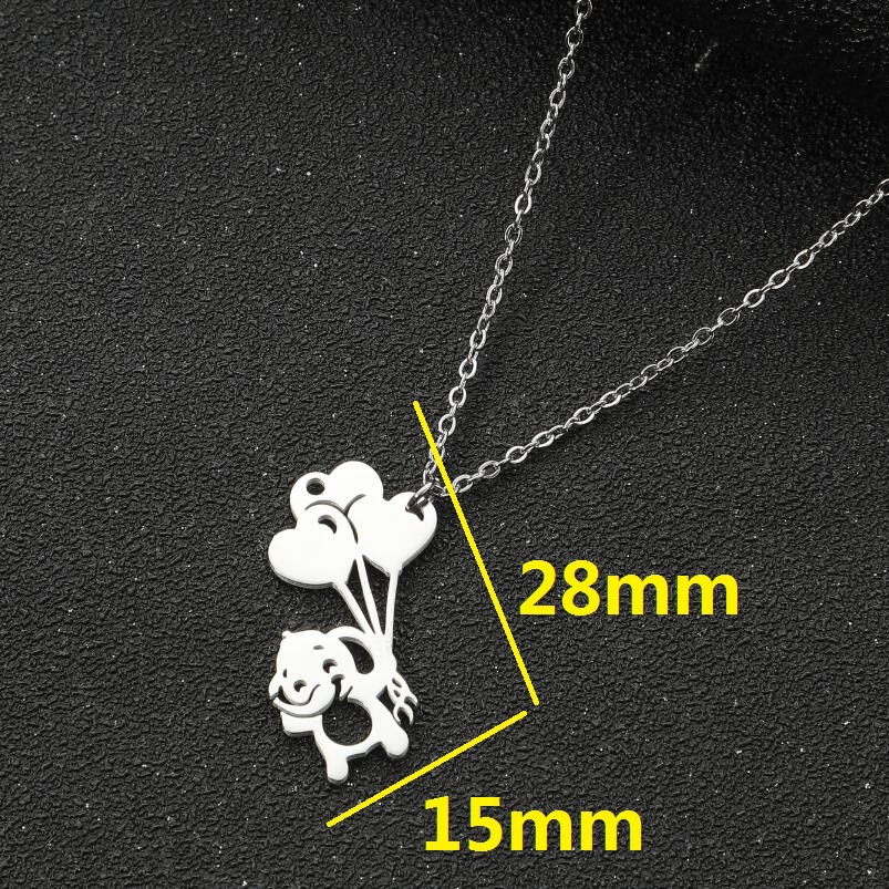 Fashion Balloon Elephant Stainless Steel Titanium Steel Plating Hollow Out Pendant Necklace 1 Piece