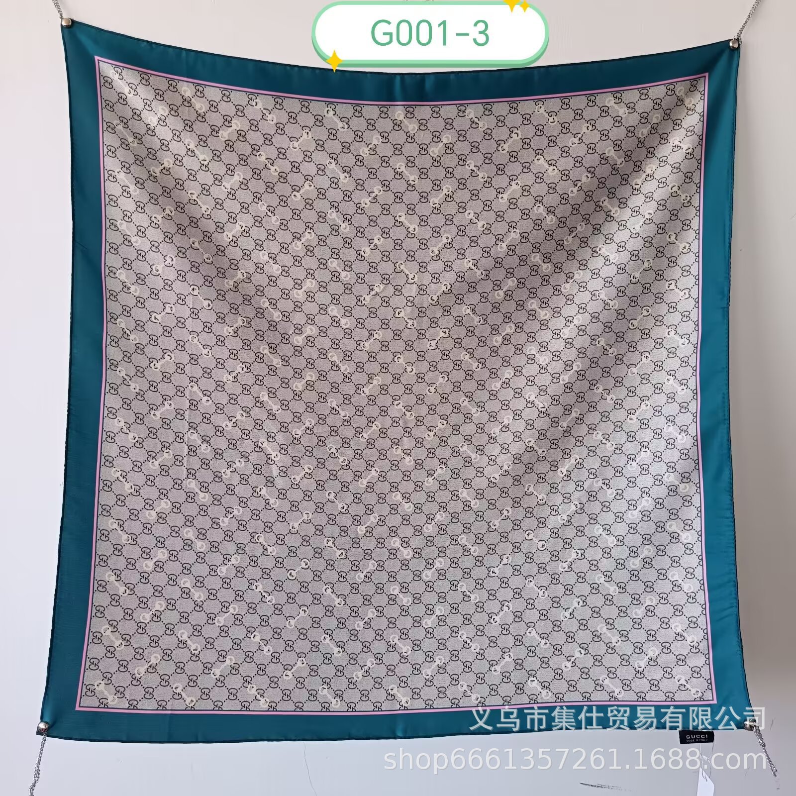 Bufandas de seda de moda europeas y americanas transfronterizas bufandas elegantes de alta calidad lujosas impresión de letras de seda impresión caliente en el extranjero