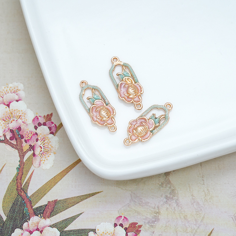diy饰品配件 合金五瓣花托帽花蕊珠托古风发簪头饰手作材料|undefined