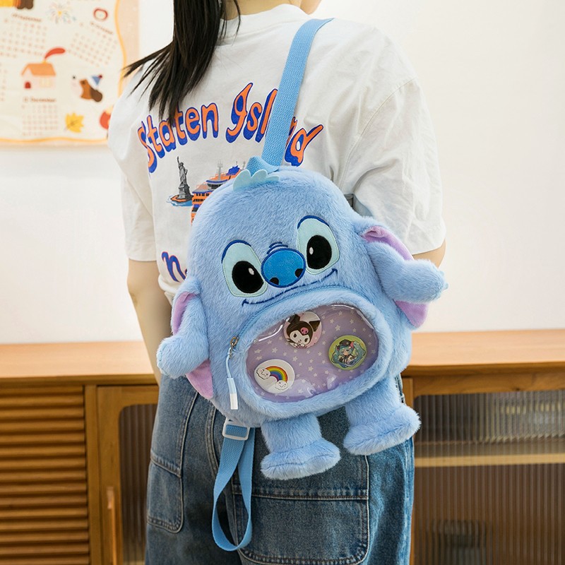 2025新款毛茸茸双肩奶黄小鸡痛包双肩包个性可爱少女心松鼠小背包