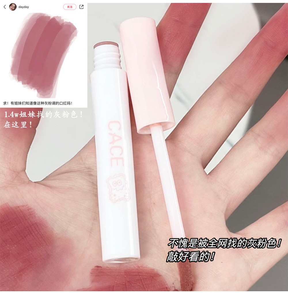CACE Little Cotton Velvet Lip Gloss Set Matte Whitening and Coloring Lip Gloss, Cute Cartoon Set for Girls, affordable batch undefined