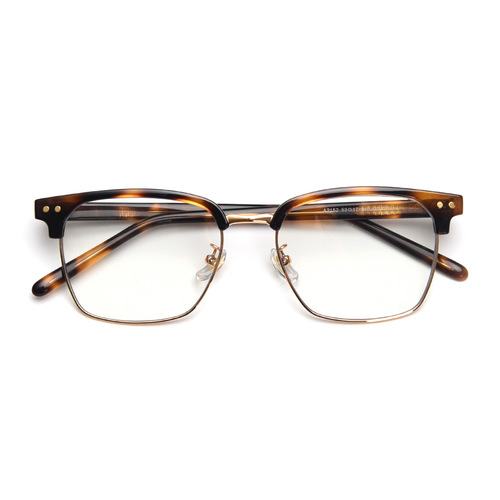 A2152 Korean style square literary retro metal eyebrow men's and women's myopia glasses frame plain business flat plate