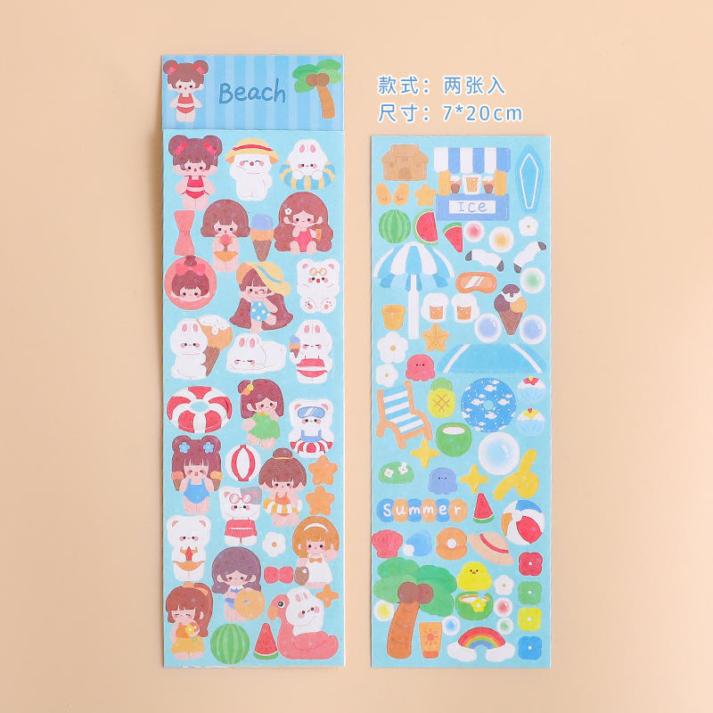 Lindo diario de dibujos animados pegatinas niña Ka Goo placa creativa pegatinas hechas a mano DIY pegatinas al por mayor