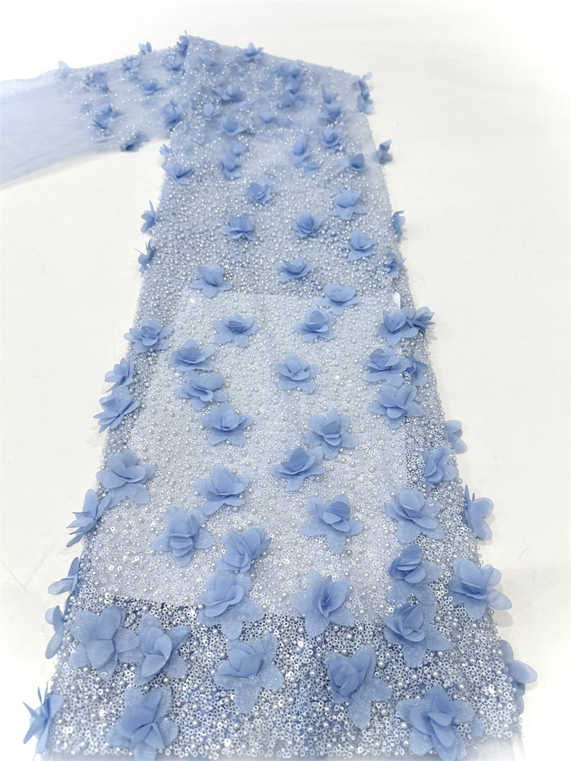 Decalones hechas a mano industria pesada computadora bordada sequinilla bordado tubo de perlas vestido de boda vestido de moda tela de vestido image 9