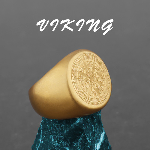 Viking Compass Compass Titanium Steel Ring New Creative Ring Men's European and American Personalized Trendy Stainless Steel Ring