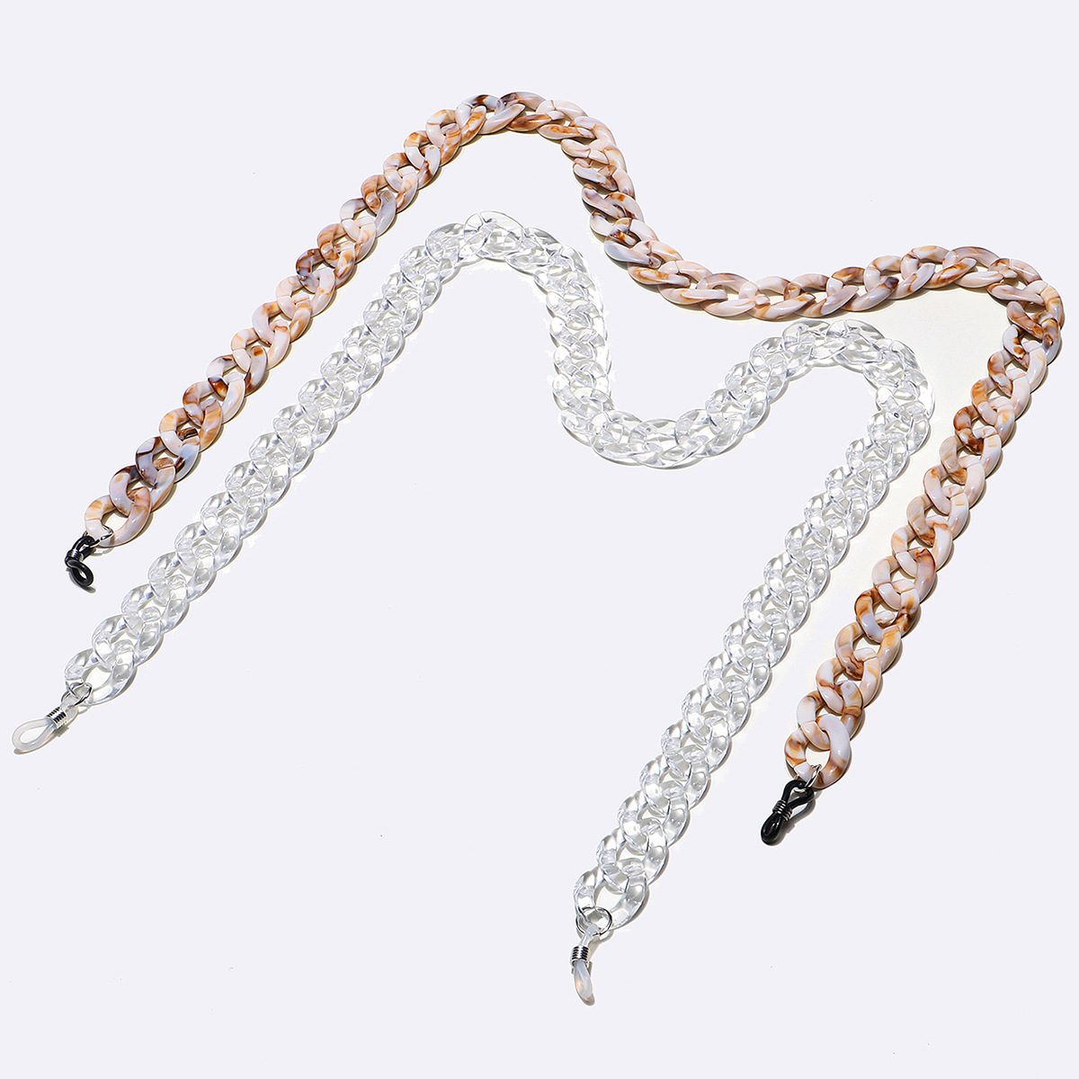 63g Weight Arylic Material Vintage 2 Piece Acrylic Transparent Glasses Shell Glasses Chain Wholesale Nihaojewelry 2