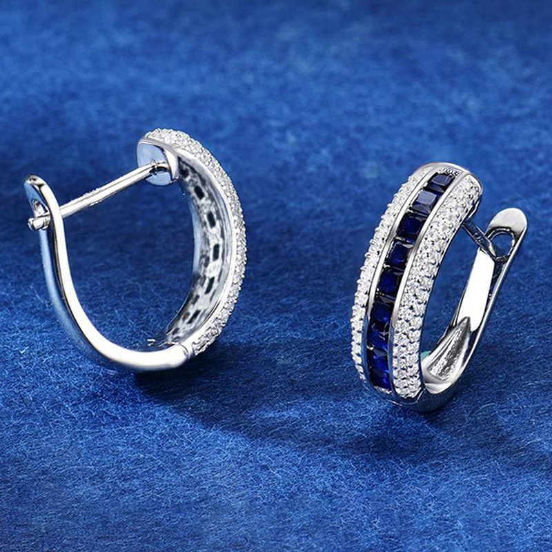 Orecchini a cerchio in zircone con raffinato design zaffiro_voghion.com