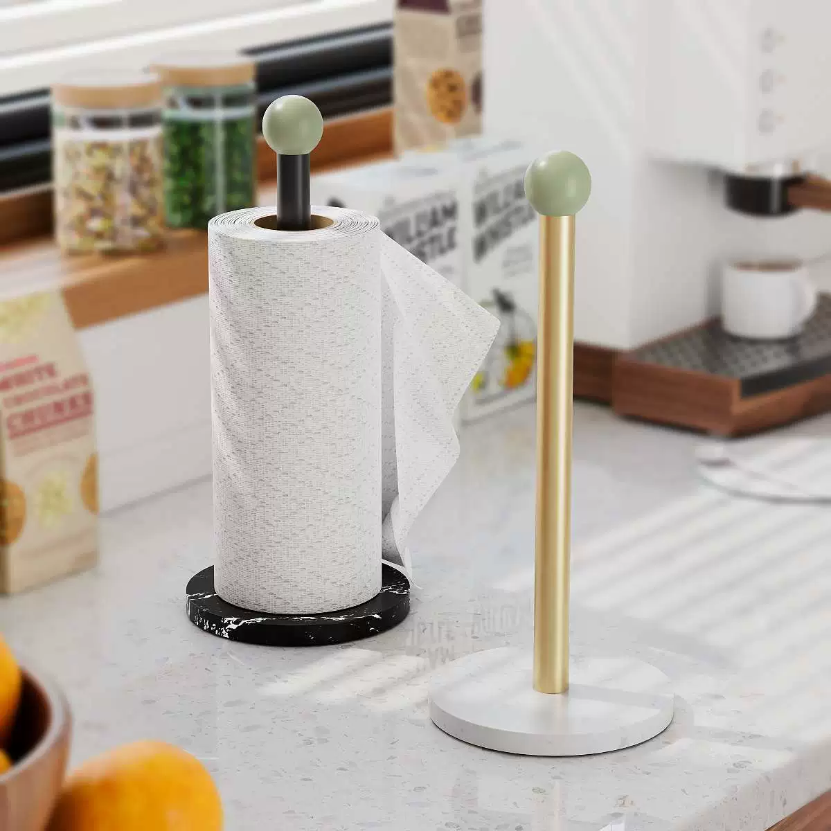 Повседневный дизайн, бытовой стеллаж для хранения, настольный вертикальный стеллаж, обеденный стол, стеллаж для хранения рулонной бумаги без перфорации, кухонная вешалка для бумажных полотенец