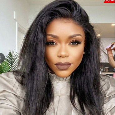 2025 New European and American Wigs Amazon Black Hair Long Straight Hair Women's Wig Chemical Fiber High Temperature Silk Wig Headgear