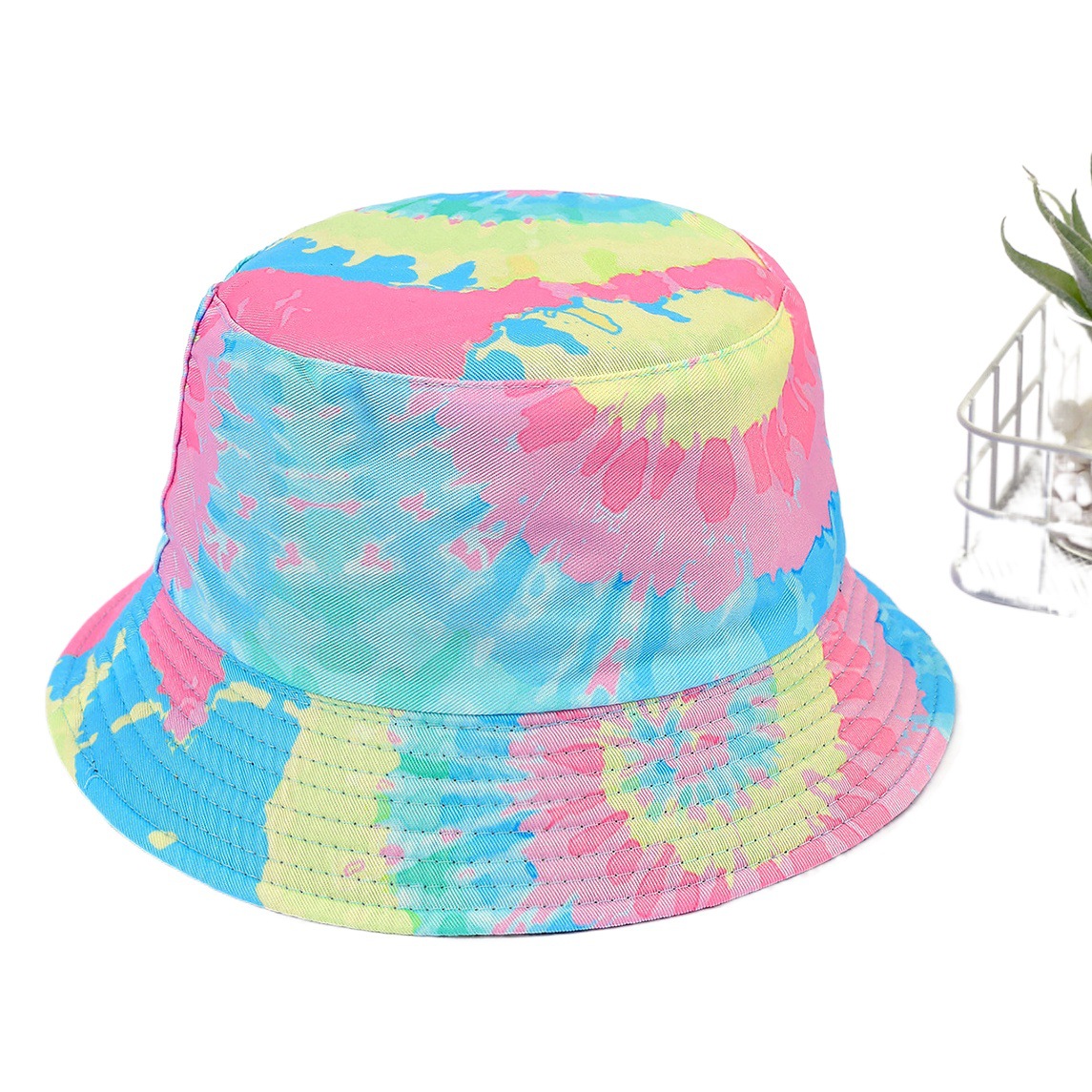 Patrón impreso sombrero de pescador teñido con cordones sombrero de lavabo de doble cara para hombres y mujeres verano protección solar al aire libre sombrero para el sol