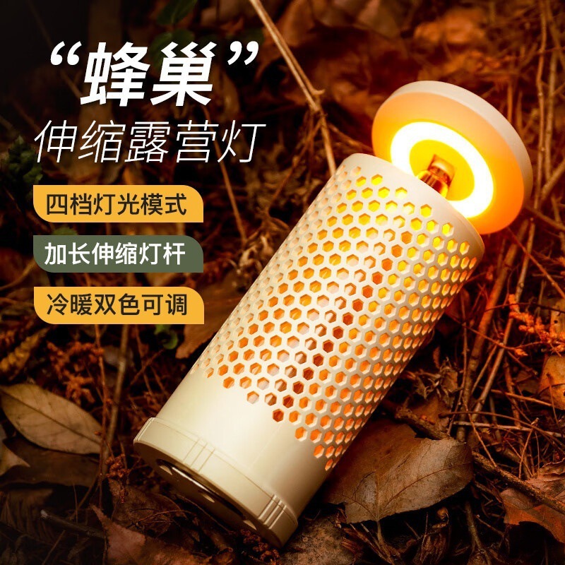 护眼蜂巢灯户外多功能露营灯营地天幕帐篷LED氛围灯探险照明