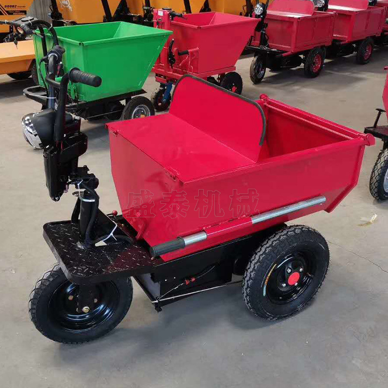 手推三轮车载重王建筑工程拉砖翻斗车工地养殖厂平板翻斗三轮车