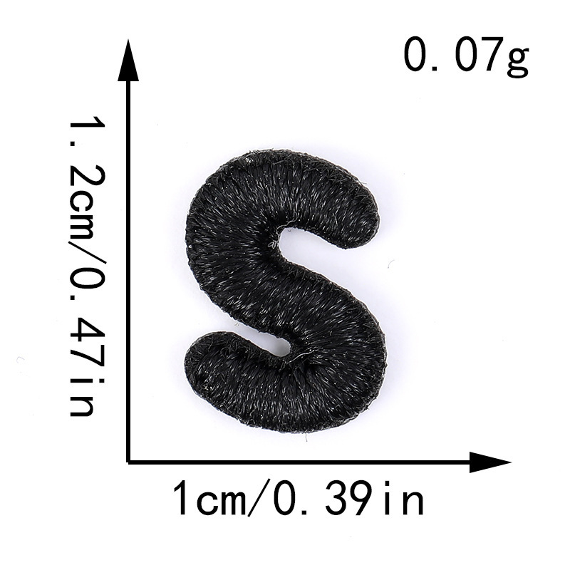 电脑刺绣布贴黑白小数字字母跨境批发DIY服饰补丁装饰贴刺绣辅料|undefined