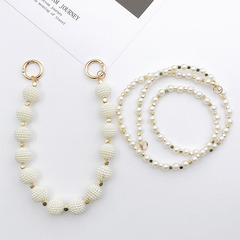 娜佳新款二合一珍珠手機掛繩diy飾品手工串珠女士包包手提鏈掛件