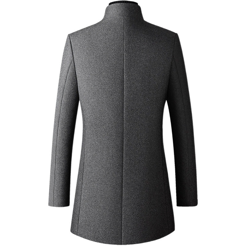2023 nuevo otoño y el invierno abrigo de lana los hombres largo abrigo negocios piel