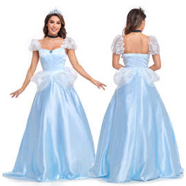 万圣节童话故事cos灰姑娘仙蒂公主辛德瑞拉公主裙成人角色扮演服