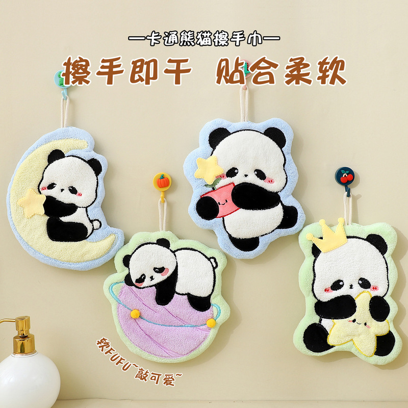 Cross-border wholesale towel can be hung cute children thick cartoon hand towel toilet kitchen dishcloth