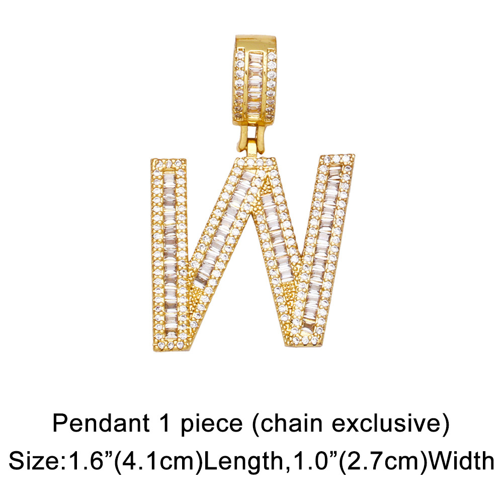 15g Weight 18K Gold Plated Plating Material Necklace Classification Wedding Occasion Copper Material Geometric, Letter Pattern Unisex Gender Fashion Style Fashion Zircon Letter Hip Hop Men's And Women's Copper Necklace 21