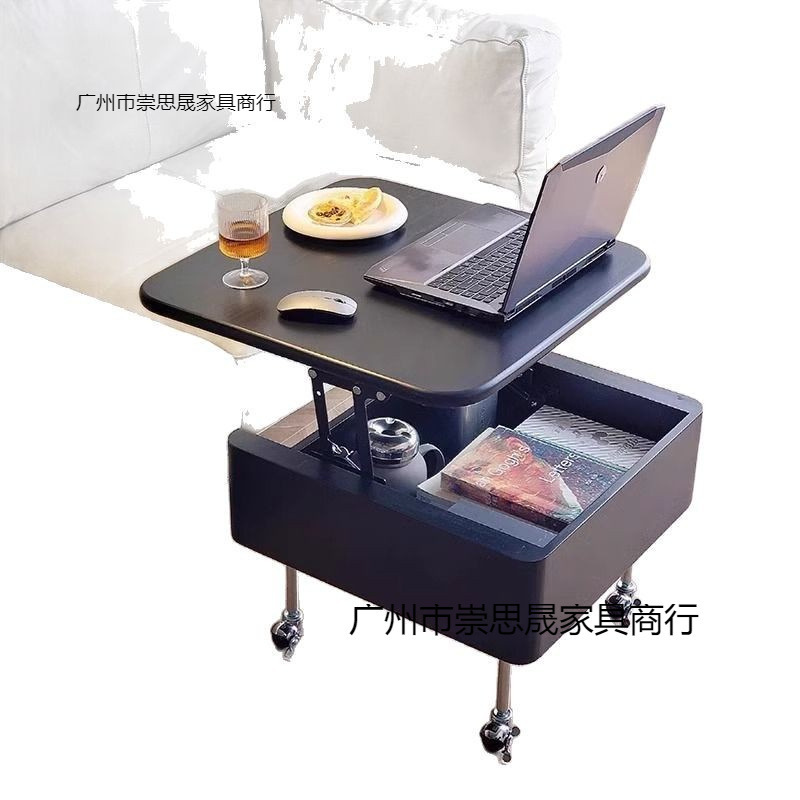 リフトアップコーヒーテーブルをダイニングテーブルに変える、小型家庭用可動折りたたみテーブル、リビングルームホーム伸縮式サイドテーブル、ホイール付きカート|undefined