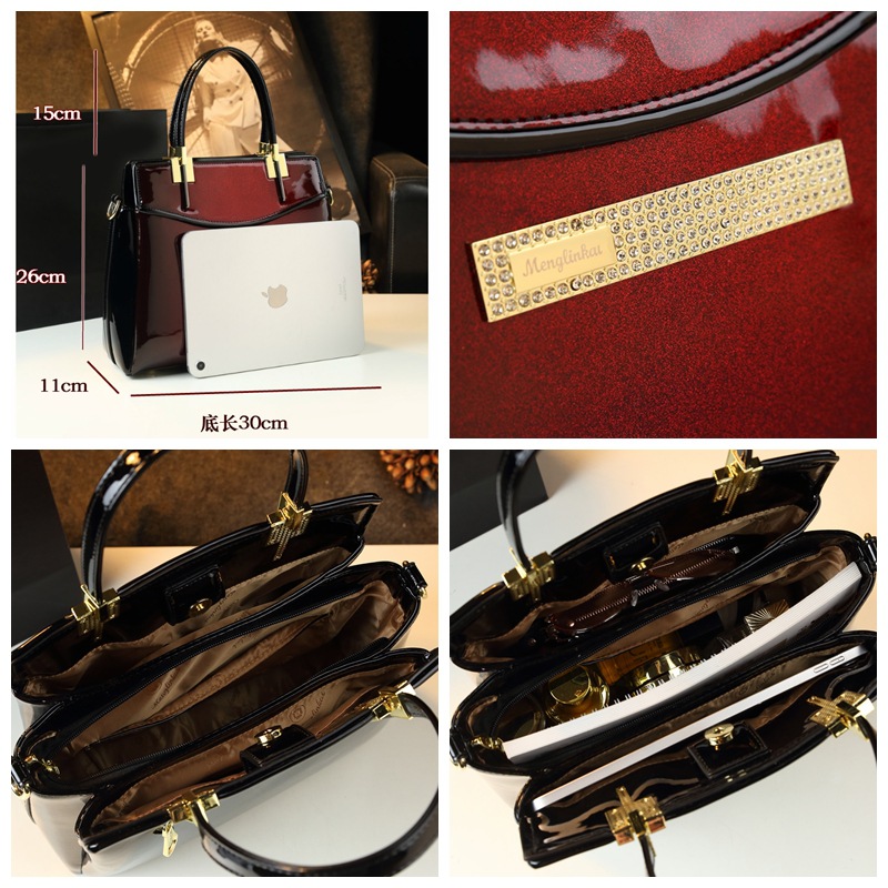 Bolso de mujer de mediana edad, bolso de madre, cuero de moda, bolso grande simple, 2024, nuevo bolso de mensajero portátil de gran capacidad